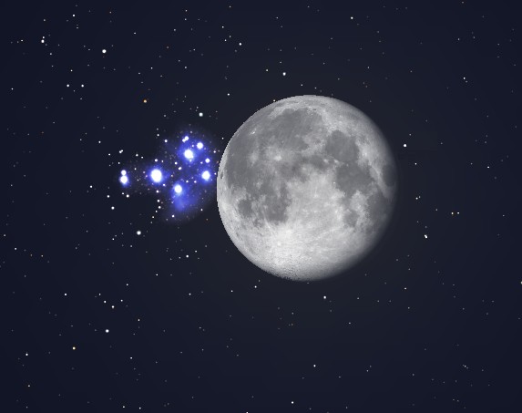 Luna-e-le-Pleiadi